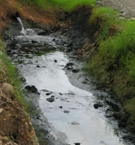 Ecuadorian oil treatment pond effluent